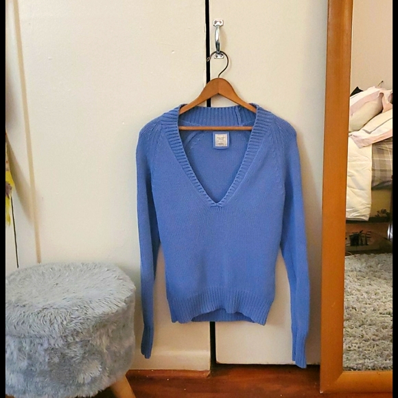 Deep V Neck Old Navy Sweater Blue - Picture 1 of 6